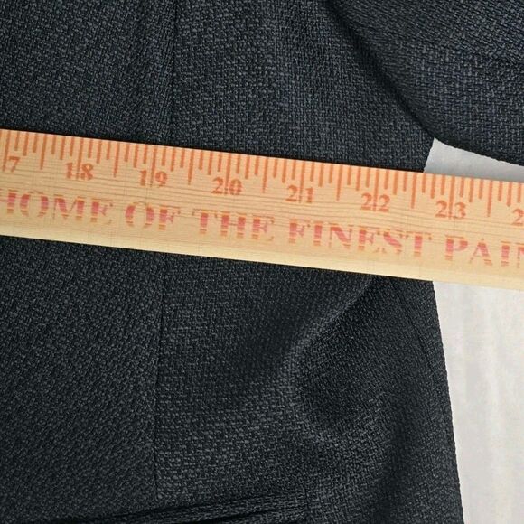 Calvin Klein Textured Open Front Jacket Women Size 18 Button Blazer Navy Blue - Picture 8 of 9